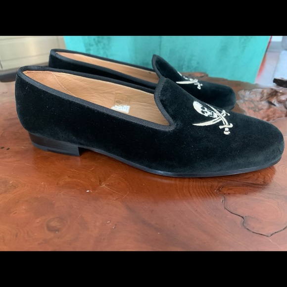 STUBBS & WOOTTON Skull Velvet Slippers - Picture 3 of 7